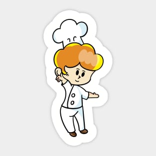 chef cartoon character  drawing design Sticker